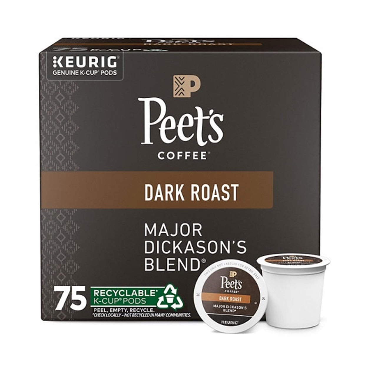 (image for) Peet's Coffee Major Dickason's Blend K-cups (75 ct.)